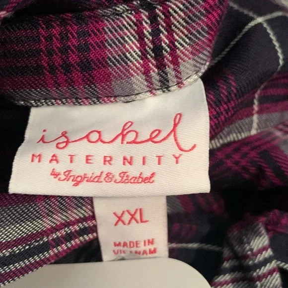 NWT Isabel Maternity Plaid Shirt Dress XXL - Picture 2 of 6